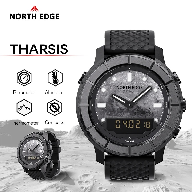 Altimeter Compass Watch - NORTH EDGE THARSIS Erkek Karbon Fiber