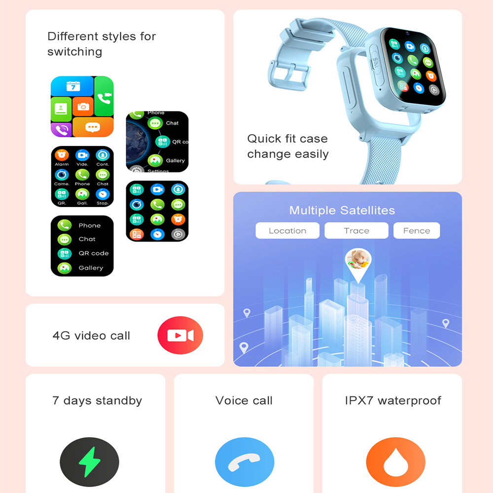 Akıllı saat Çocuklar 4G GPS WI - Smartwatch Watches For Kids With Gps incelemesi ve fiyatı