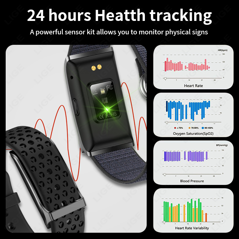 LIGE akıllı saat kalp hızı kan - Smartwatch Watches Price incelemesi ve fiyatı