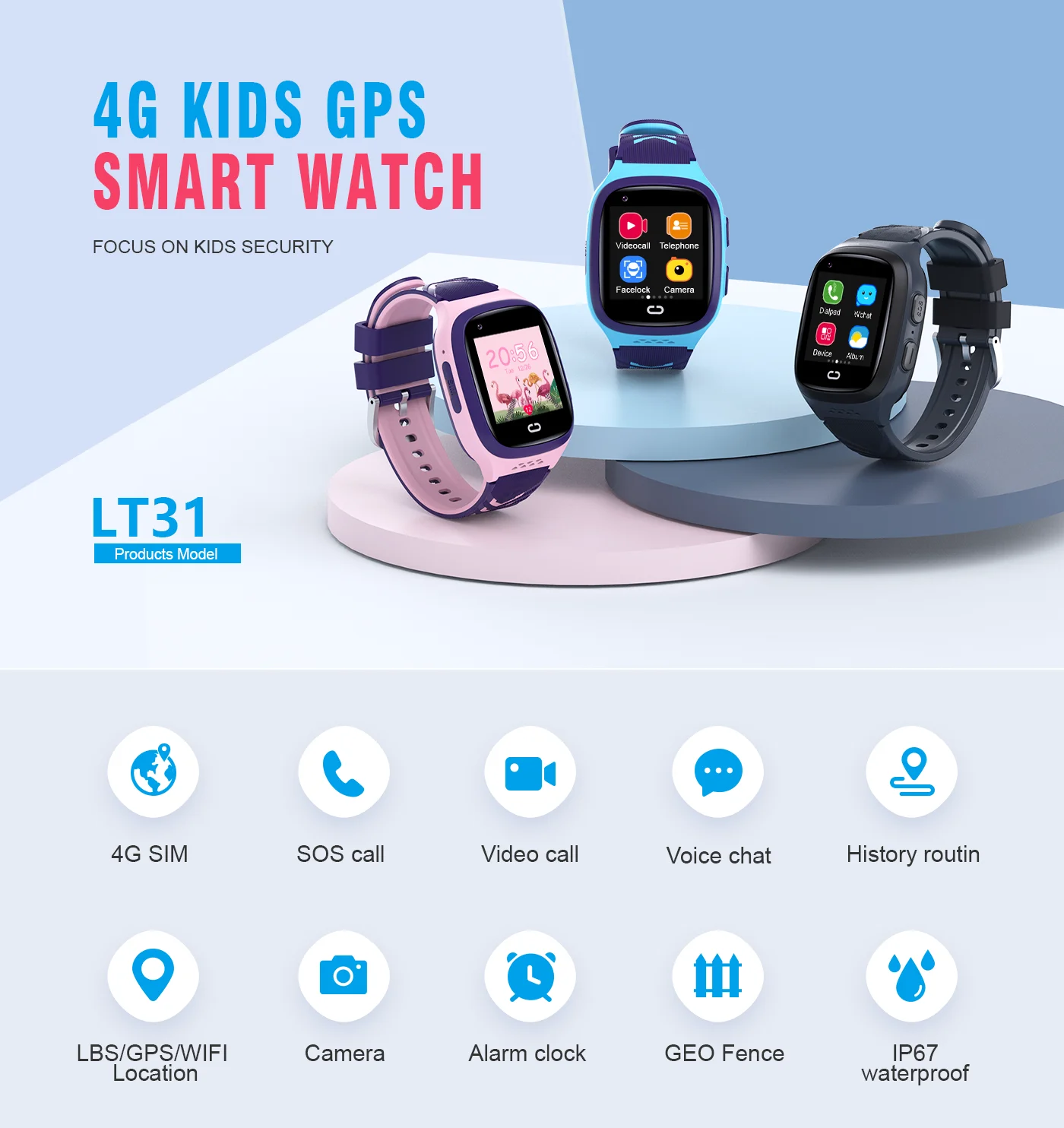 4G Çocuk Akıllı Saati SOS Su G - Smartwatch Watches For Kids With Gps incelemesi ve fiyatı