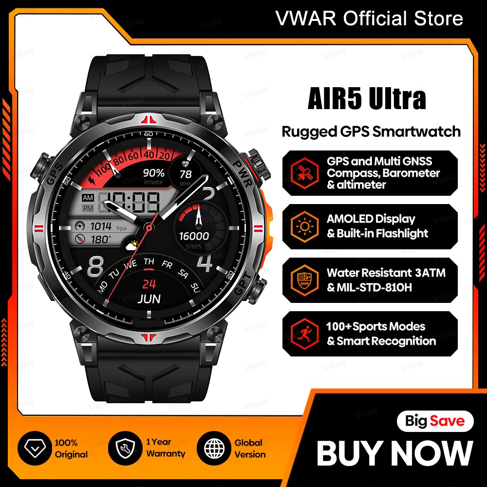 VWAR Air5 Ultra GPS Akıllı Saa - Watch Vs Smartwatch incelemesi ve fiyatı